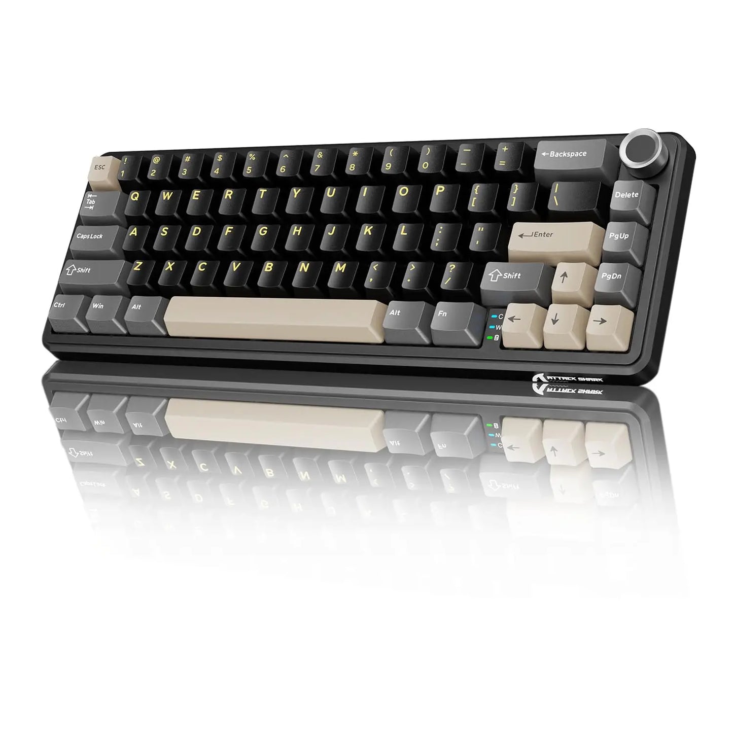 ATTACK SHARK X66 65% Wireless Mechanical Keyboard with Knob, 66 Keys Gasket Hot Swap RGB Gaming Keyboard, Linear Switch,