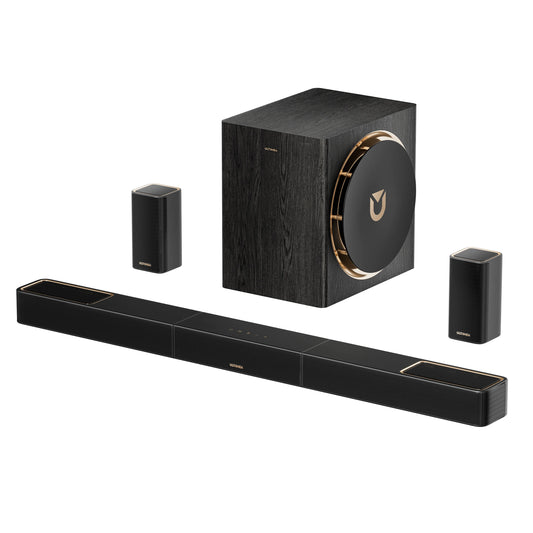 ULTIMEA Skywave Series 5.1.4ch Professional Soundbar with Dolby Atmos, Surround Sound System with 8" Subwoofer & 2 Rear Speakers