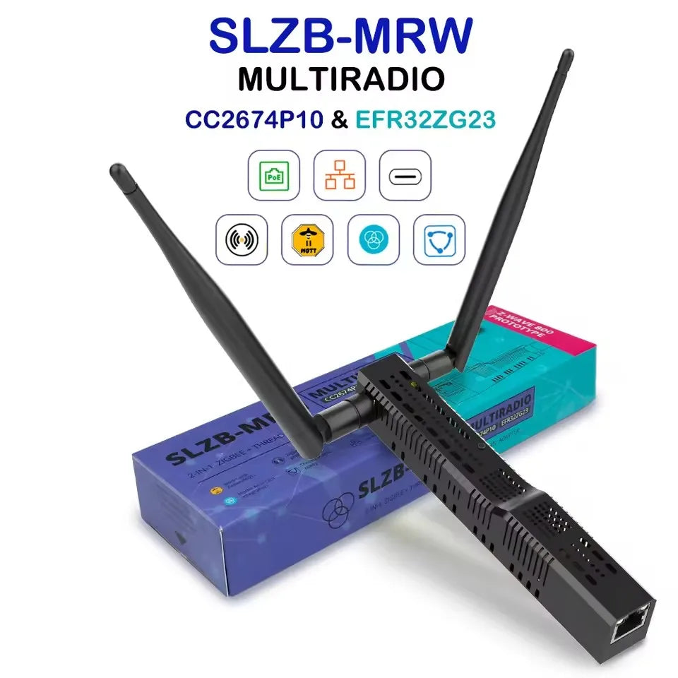 SLZB-MR1 Multiradio Thread Coordinator Zigbee3.0 with PoE Ethernet/USB/WiFi Bridge Compatible Zigbee2MQTT Home Assistant ZHA