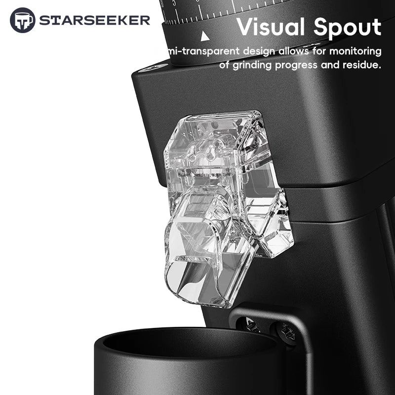 STARSEEKER E55Pro Electric Coffee Grinder 55MM Espresso Cone burr Stepless Fineness Adjustment Cold Brew Bean Grinder Black
