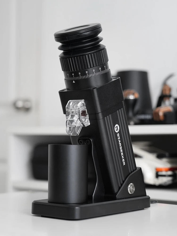 STARSEEKER E55Pro Electric Coffee Grinder 55MM Espresso Cone burr Stepless Fineness Adjustment Cold Brew Bean Grinder Black