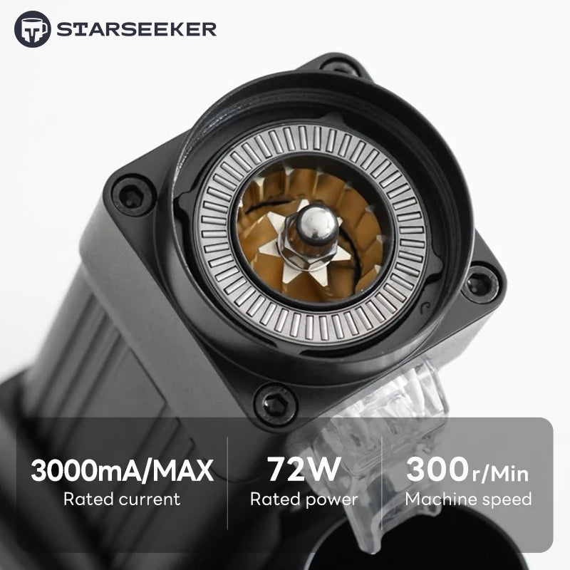 STARSEEKER E55Pro Electric Coffee Grinder 55MM Espresso Cone burr Stepless Fineness Adjustment Cold Brew Bean Grinder Black